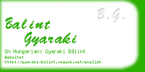 balint gyaraki business card